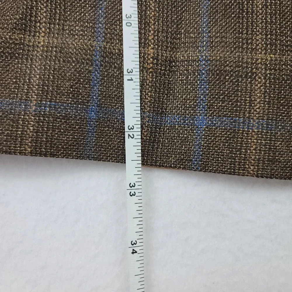Hart Schaffner Marx Gold Trumpeter Brown Plaid Sport Coat Jacket USA Size 46L